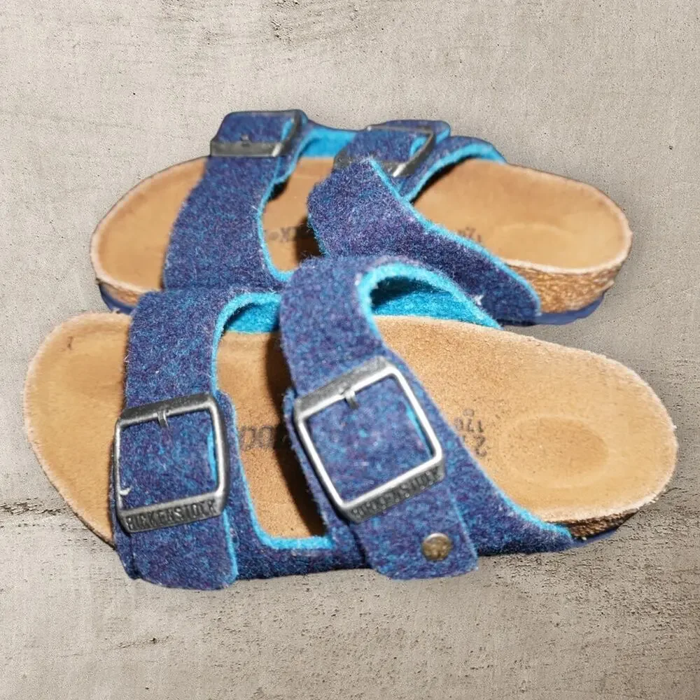 Birkenstock Arizona Kids Wool Felt Sandals – Size EU 27 / US 9 | Blue Teal Cork